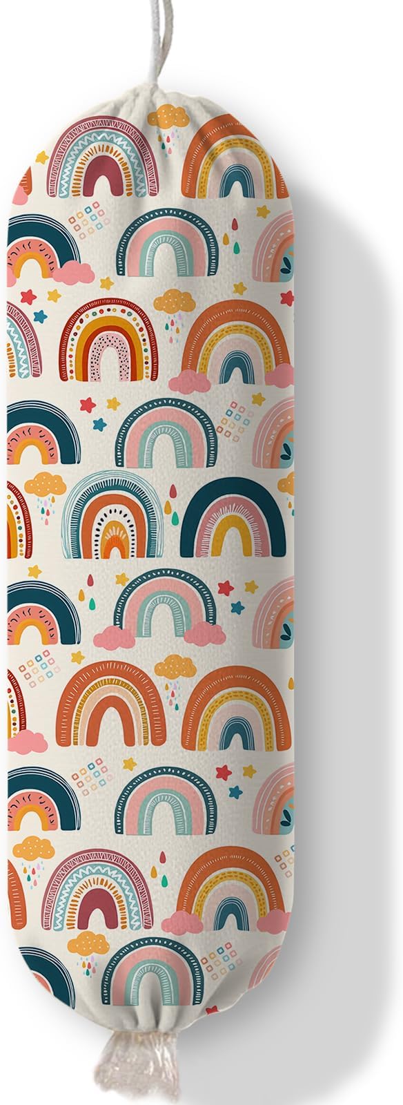 Plastic Bag Holder Dispenser, Plastic Grocery Bag Organizer & Wall Mount Paper Trash Bags Saver Storage for Kitchen Home Pantry Decor, Colorful Rainbow Kitchen Decor Shopping Bags Storage Dispenser