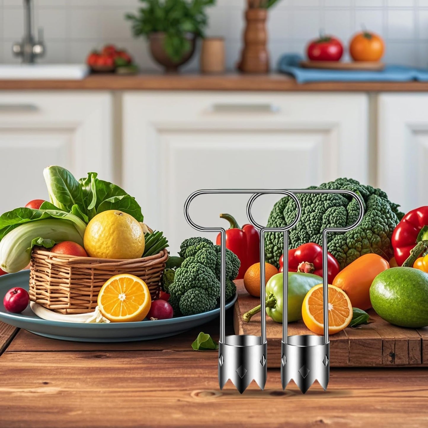 Red Bell Pepper Seed Corer,2025 New Stainless Steel Fruite Corer,Vegetable Corer Tool Cutter Pepper Seed Remover Tool,For Vegetables Fruit Corer Kitchen Gadget (3 PCS)