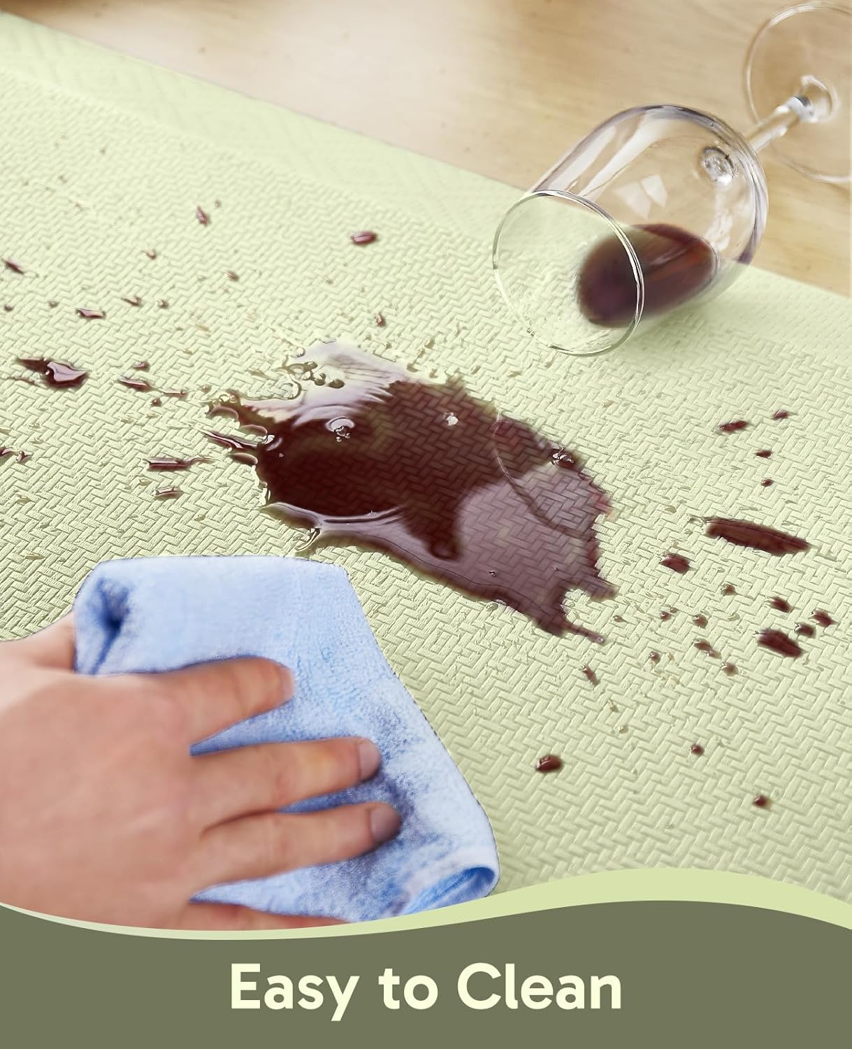 Ophanie Kitchen mats for Floor, 3/4 inch Thick, Kitchen Rugs, 20''x48'' Anti Fatigue Standing Cushioned Mat, Waterproof,Comfort Ergonomic mat for Office, Home, Sink, Sage Green Non-Slip Bottom