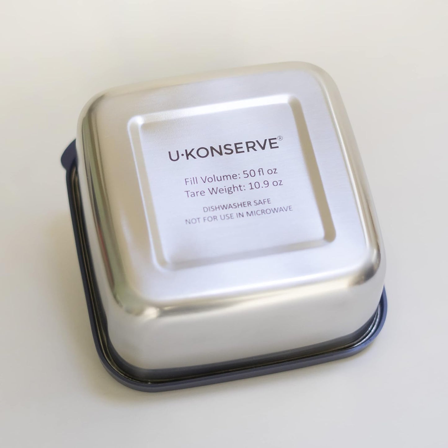 U Konserve Stainless Steel Food Storage Bento Box Container, Leak Proof Silicone Lid Dishwasher Safe - Plastic Free (50oz Blue)