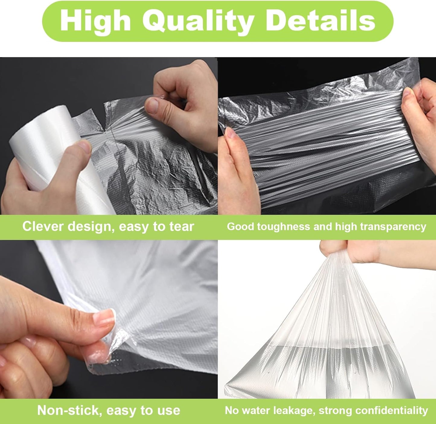 RyhamPaper Food Storage Bags, 12 x 20 Plastic Produce Bag on a Roll Fruits, Vegetable, Bread, Food Storage Clear Bags (2 Rolls / 700 Bags)