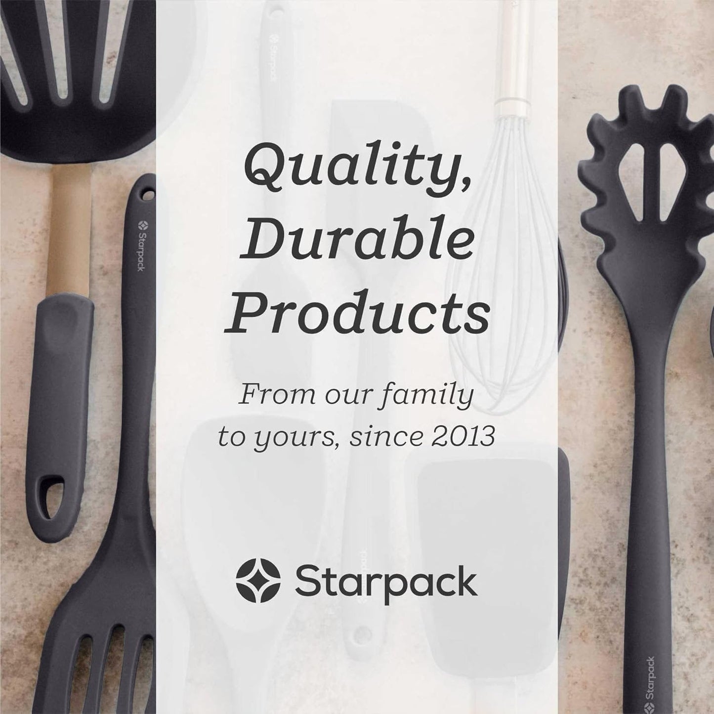 Starpack 'The All Rounder' Premium Silicone Spoonula - Heat Resistant to 600F - Silicone Spoonula Spatula - Kitchen Spoon Spatula (Stormy Grey)