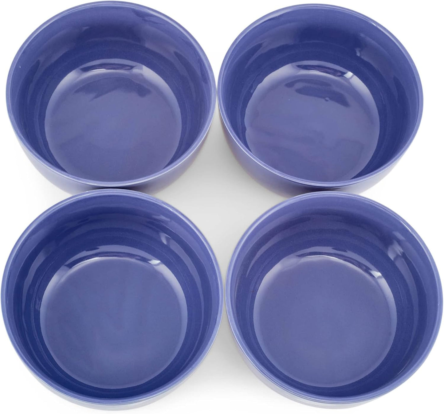 Elanze Designs Bistro Glossy Ceramic 6.5 inch Dinnerware Bowls Set of 4 - Perfect for Everyday uses from Soup, Pasta, Salad, Cereal, Ice cream, Ramen and Pho, Violet Purple