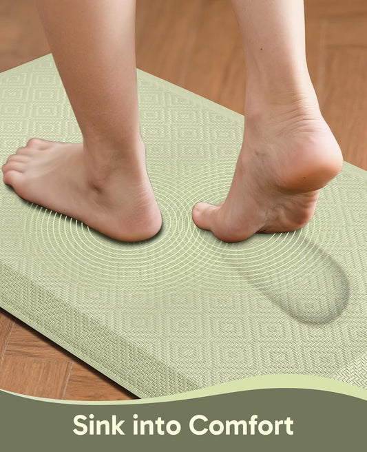 Ophanie Kitchen mats for Floor, 3/4 inch Thick, Kitchen Rugs, 20''x39'' Anti Fatigue Standing Cushioned Mat, Waterproof,Comfort Ergonomic mat for Office, Home, Sink, Sage Green Non-Slip Bottom