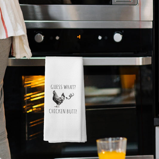 Funny Chicken Gift Kitchen Towels, Gifts for Chicken Lovers, Chicken Hand Towels for Kitchen Bathroom, Funny Chicken Gifts, Guess What Chicken But Decorative Tea Towels Dish Towels 16x24 Inch