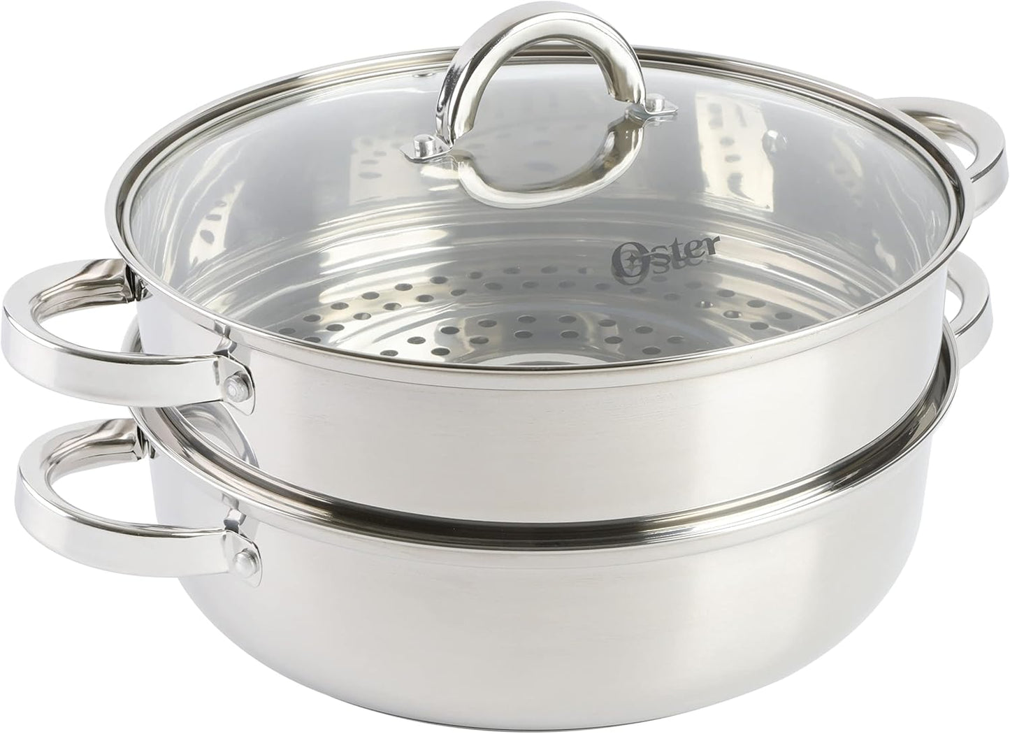 Oster Sangerfield Stainless Steel Cookware 11-Inch Everyday Pan w/Steamer and Lid