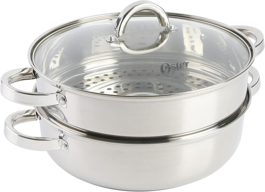 Oster Sangerfield Stainless Steel Cookware 11-Inch Everyday Pan w/Steamer and Lid