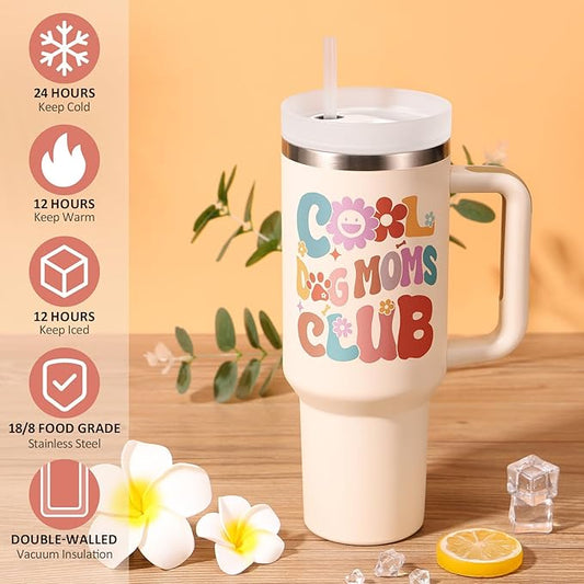Dog Mom Gifts for Women, Christmas Gift for Dog Lover, 40 OZ Tumbler Dogs Gift for Mom, Wife, Grandma, Auntie, Sister, Friends, Teacher, Unique Cool Xmas Birthday Gifts for Dogs Owners Insulated Cup