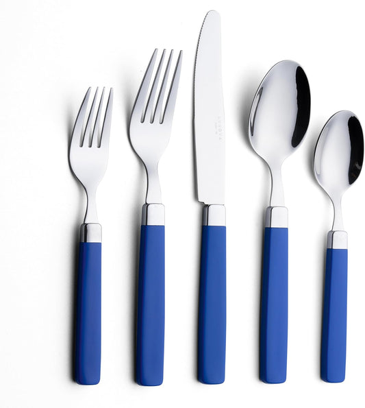 ANNOVA Silverware Set Stainless Steel Colorful Tableware Kitchen Flatware Set Utensils, Includes Dinner Knives, Forks, Spoons, Salad Forks & Dessert Spoons (Sapphire Blue, 20 Pieces)