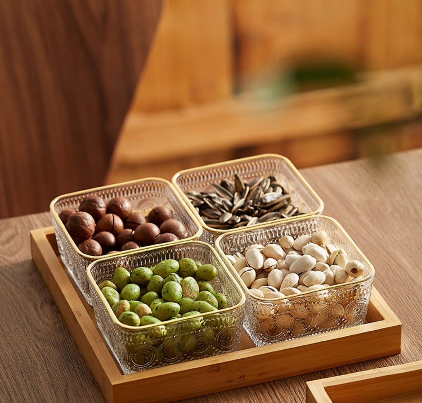 9 OZ Small Clear Candy Dish Vintage Candy Bowl Cute Square Sunflower Glass Bowl for Dessert,Snack,Fruit,Icecream,Yogurt,Dipping,Mini Serving Bowl,set of 2