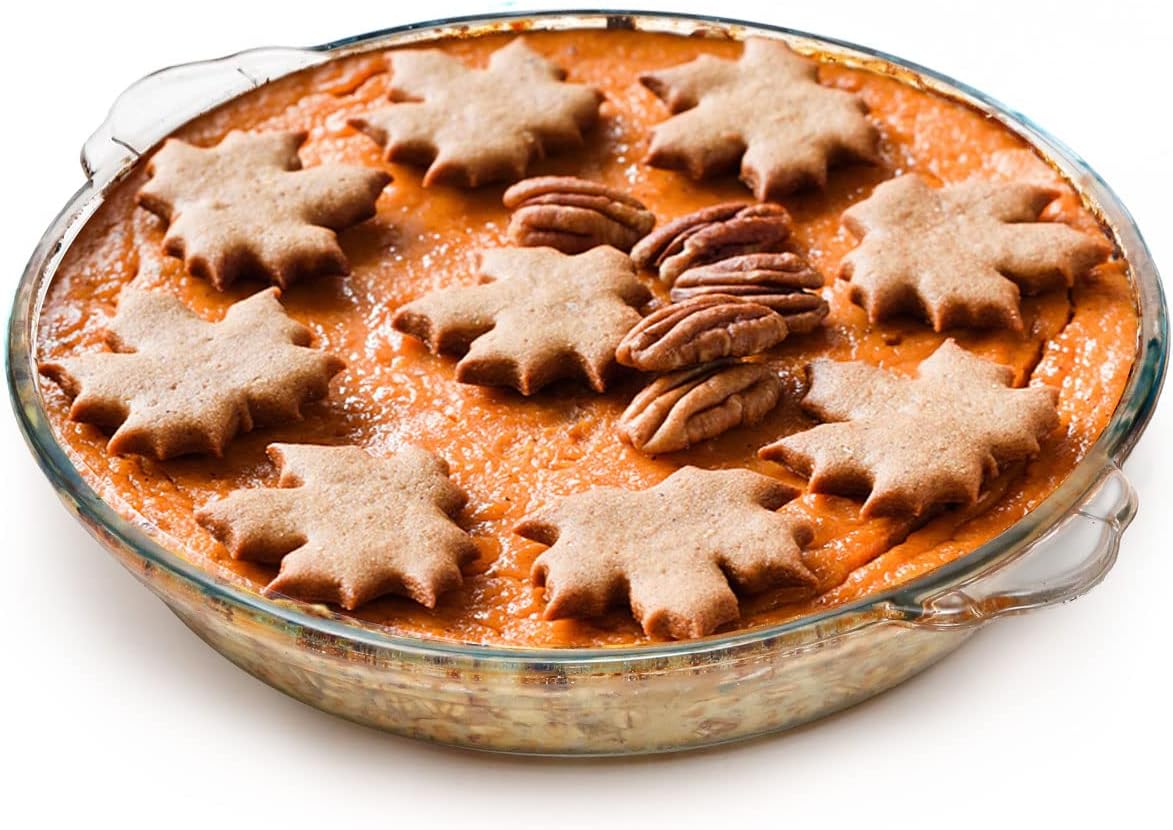 ZYER Small Pie Plate Easy Grab for 1~2, 18.8oz Glass Pie Pan with Handles, Pie Baking Pan, Glass Pie Dish for Baking, 7.5 Inch