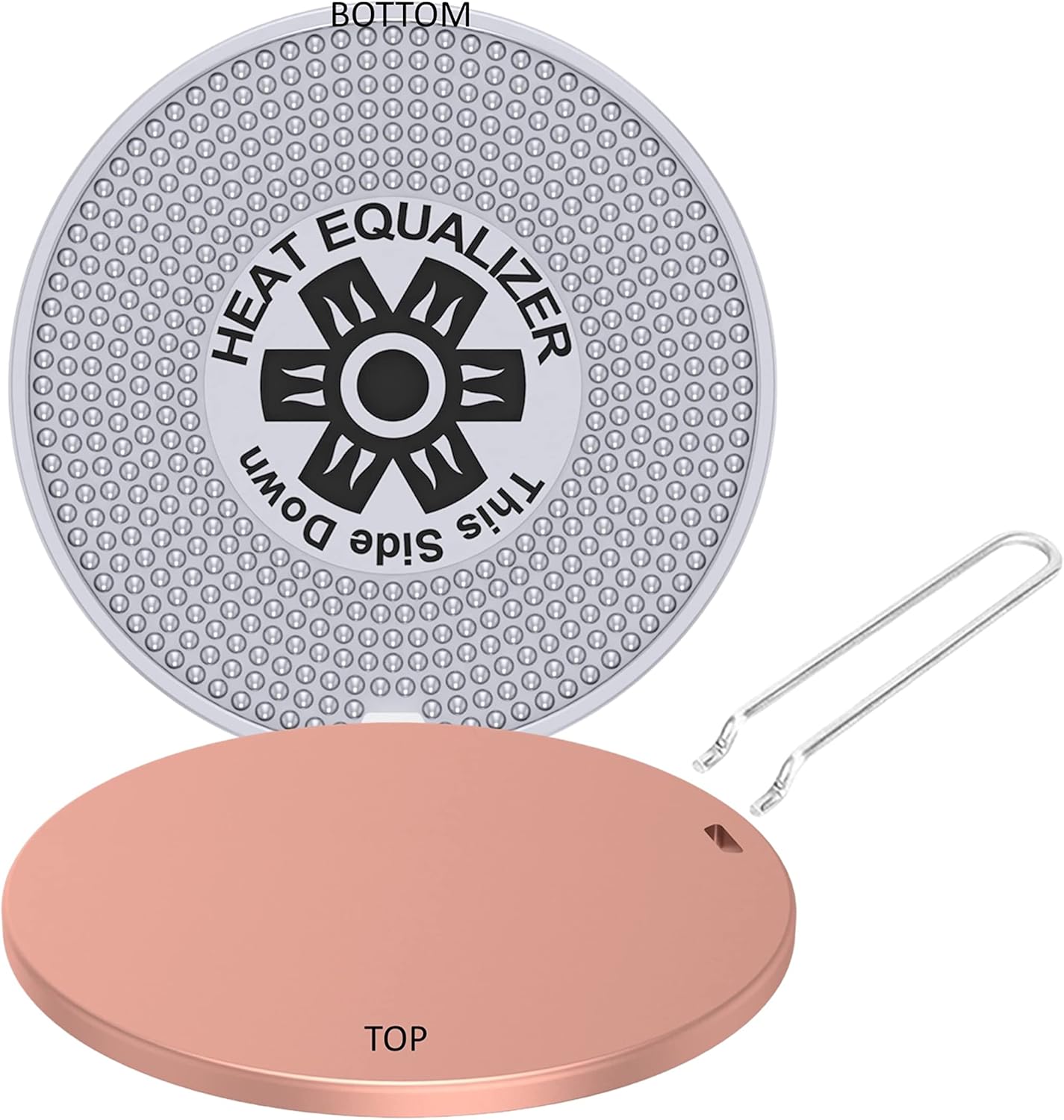 8 inch None Stick Copper finish Heat Equalizer-Heat Diffuser for Gas Stoves – Aluminum & Copper Alloy Hot Plate for Even Cooking-Burner Cover & Simmer Plate