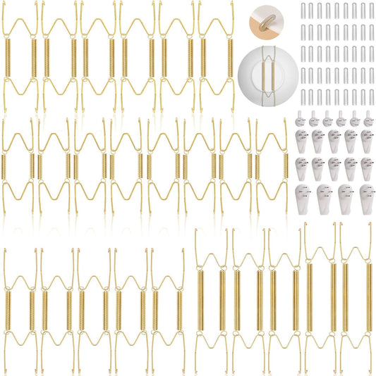 24 pcs Plate Hangers for The Wall, 4/6/8/10/12 Inch Invisible Decorative Wall Plate Hangers, Stainless Steel Plates Walls Hanger for Display Various Sizes with Hooks for Decorative
