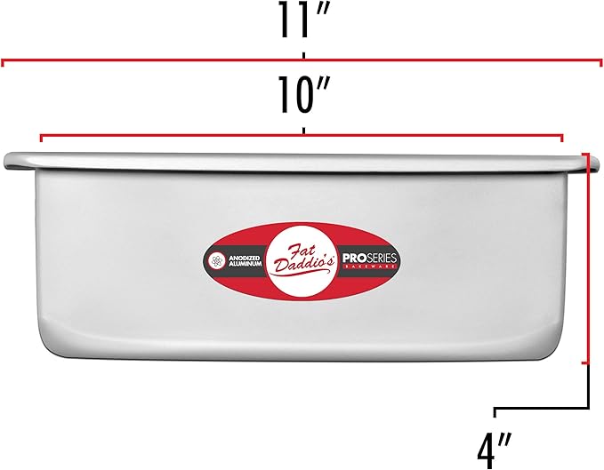 Fat Daddio's PSQ-10104 Anodized Aluminum Square Cake Pan, 10 x 4 Inch