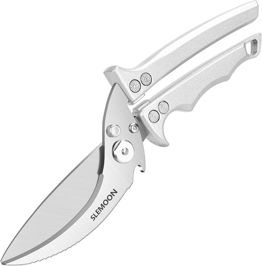 Heavy Duty Poultry Shears Meat Cutting Dishwasher Safe and Food Stainless Kitchen Shears Kitchen Scissors for Chicken Turkey Thanksgiving,Gift Box,silver