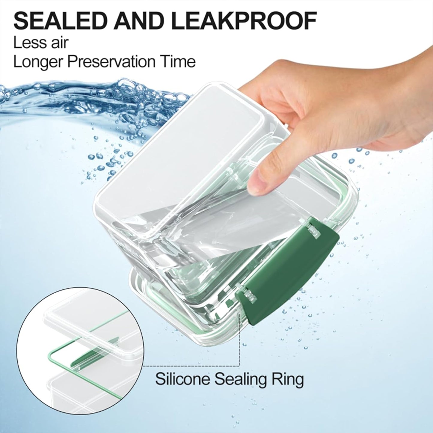 Finorder 6PC Airtight Food Storage Plastic Containers Meal Prep Containers Set With Lids BPA Free Stackable for Freezer Reusable Leftover Lunch Boxes Microwave Dishwasher Safe