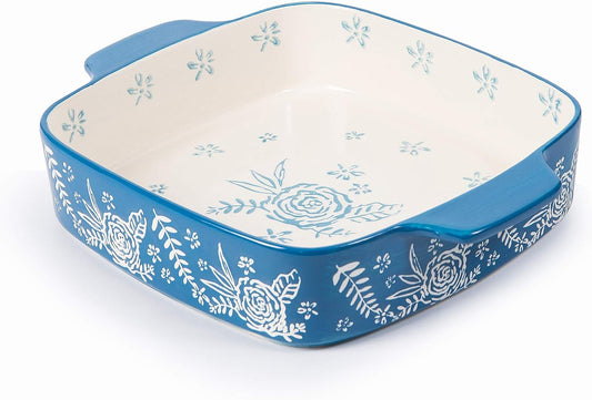 Wisenvoy Baking Dish Ceramic Brownie Pan 9x9 Baking Pan Casserole Dish Lasagna Pan Square Rose Bakeware Sets