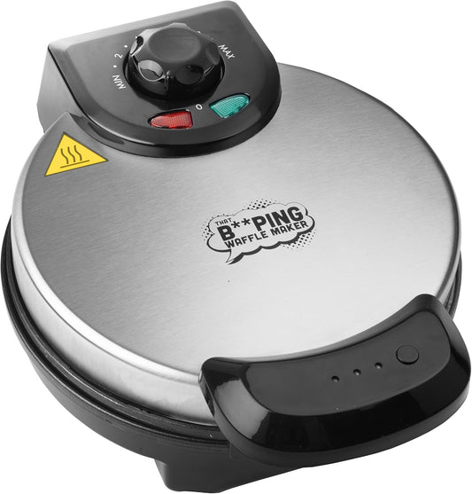 That BEEPING Waffle Maker- Personal 7" Belgian Waffler that BEEPS with Tone when Ready - Electric, Non Stick Griddle Iron w/Adjustable Browning Control- Unique Xmas Gift that Makes Breakfast Special