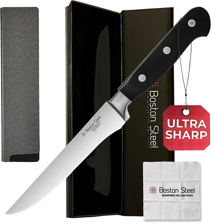 Boning Knife 6 Inch – Ultra Sharp High Carbon Stainless Steel Kitchen Knife with Comfortable Grip, Ergonomic Handle, Gifts for Women and Men, Premium Cooking Knife with Gift Box
