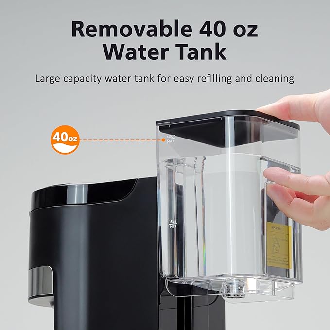 Single Serve Coffee Maker for Pods & Ground Coffee, 6 to 14oz Brew Sizes, Strong Brew Option, Fast Brewing, Compact Design with Removable 40oz Reservoir, Travel Mug Friendly, Black