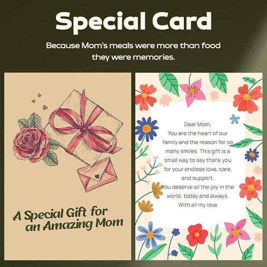 Cooking gifts for women, 6-Piece Bamboo cooking utensils with Spatulas & Spoons, Wooden Utensils, Heat-Resistant, Eco-Friendly Kitchen Utensils for Kitchen gifts for mom (Christmas Gifts for women)