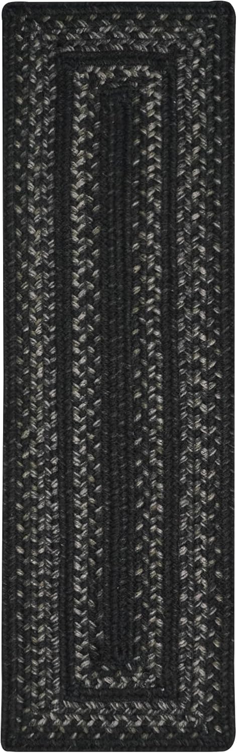 Homespice Jet Black Jute Braided Short Table Runner, Warm Primitive Decor, Set of 2, Rectangle 8x28 - Rich Colors, Easy to Clean, Durable and Protects Furniture