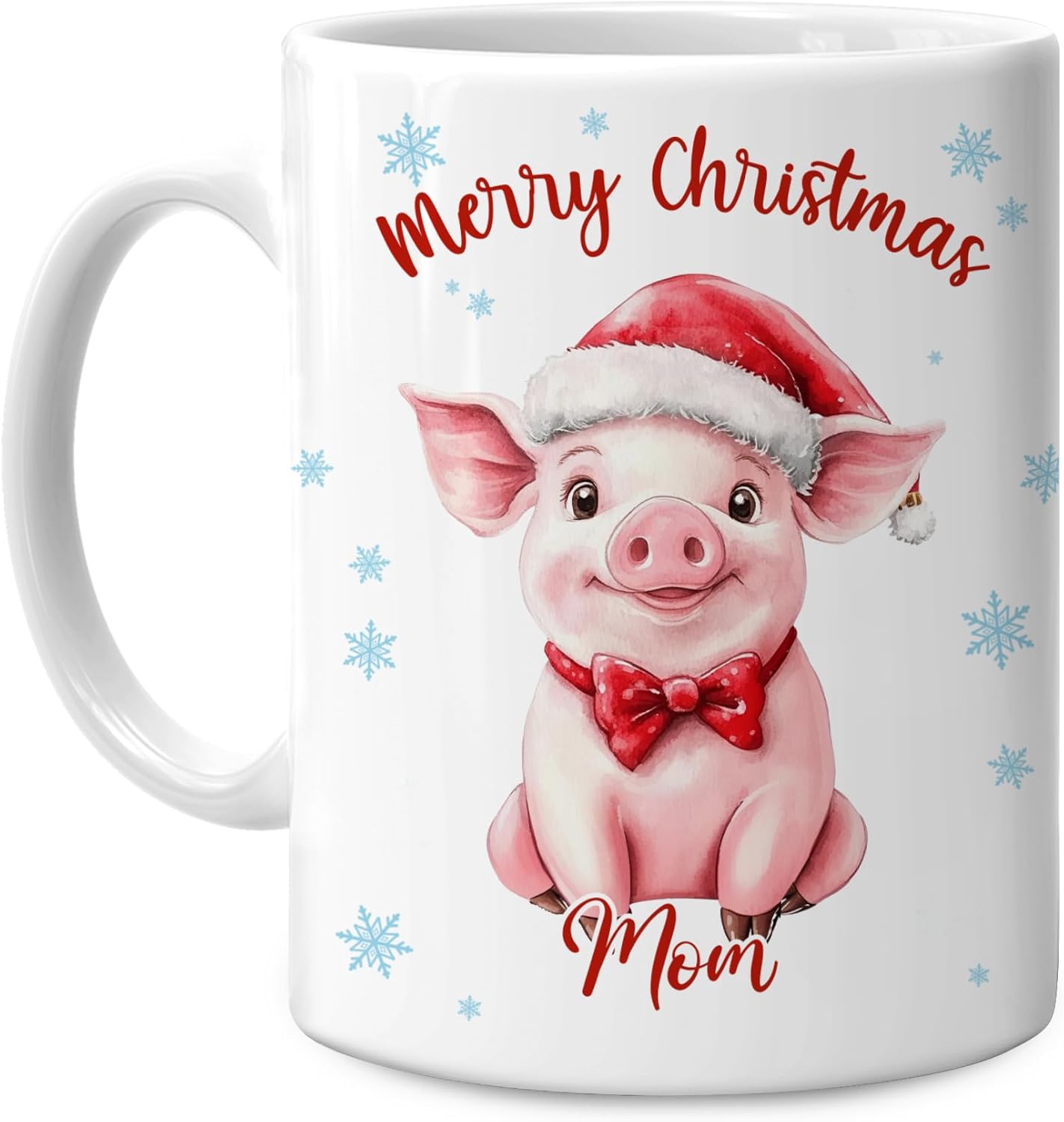 Hyturtle Personalized Gifts Pig Lover - Pig Wearing Santa Hat Custom Name Ceramic Coffee Mug Cup 11oz - Cute Animal Lovers Gifts For Women, Girl kids Family On Birthday, Christmas