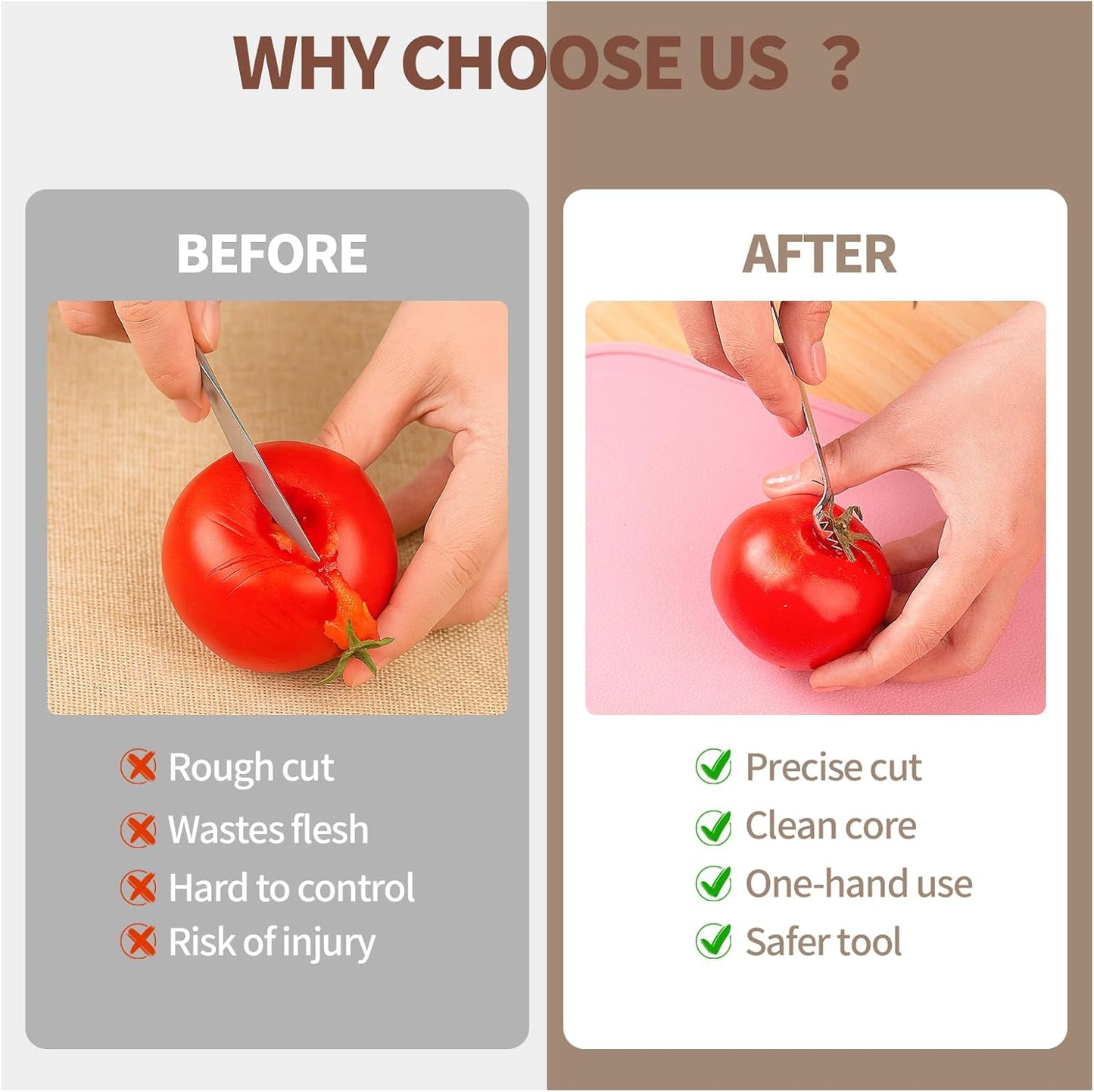 4 PCS Tomato Corer Strawberry Huller Tool,Strawberry Stem Remover,Stainless Steel Fruit Stem Remover for Tomato,Vegetable and Fruit Corers,Perfect for Kitchen