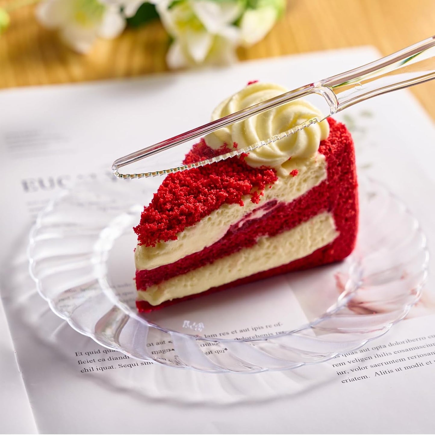 JOLLY CHEF 300 Count Clear Plastic Silverware, 100 Forks, 100 Spoons, 100 Knives, Heavy Duty BPA Free Disposable Plastic Cutlery Set, Plasticware Bulk, Premium Clear Utensils for Party Supplies