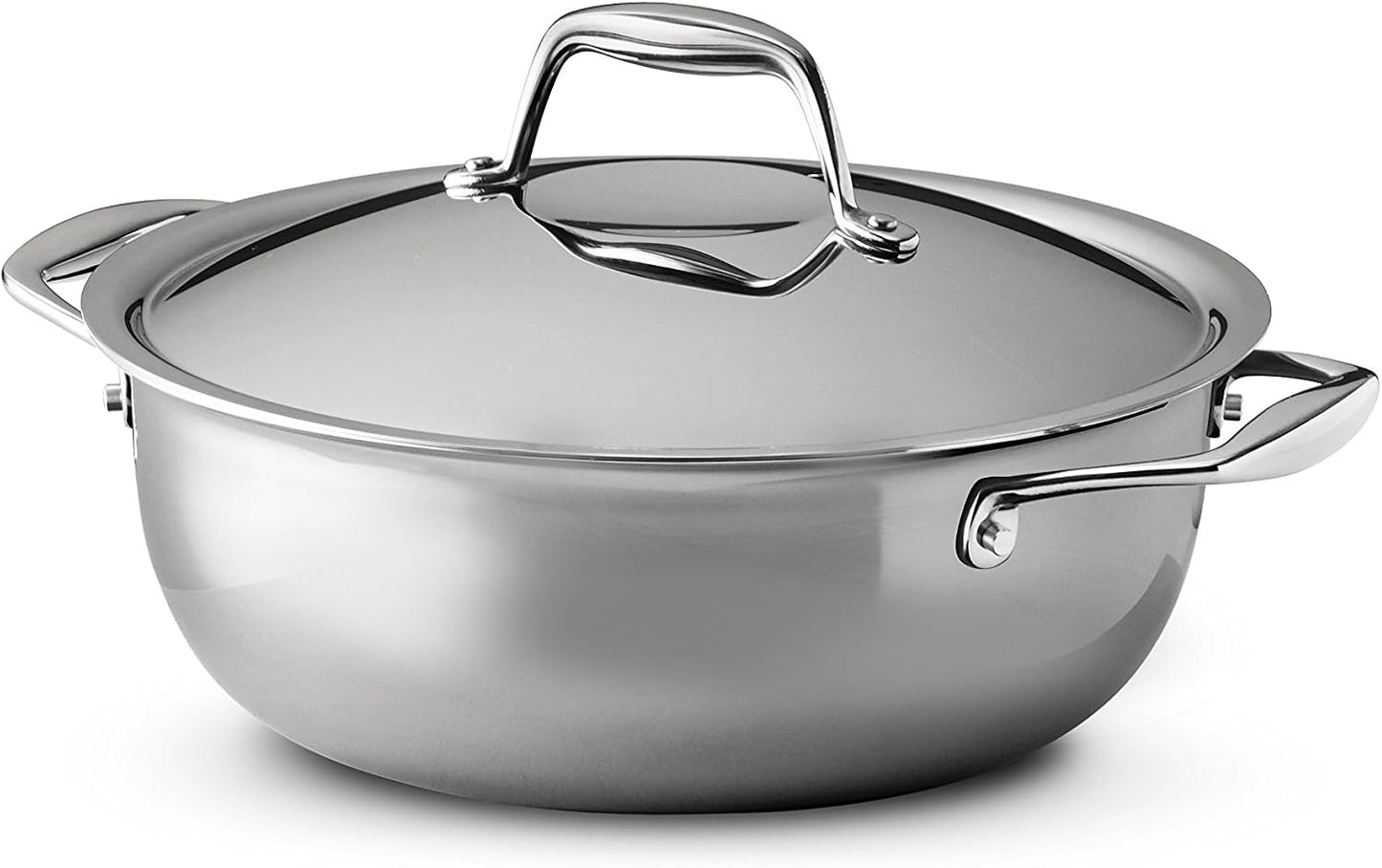 Tramontina Signature Tri-Ply Clad Stainless Steel 4-Quart Universal Pan with Lid, Induction-Ready Cooking Pan, Dishwasher-Safe, NSF-Certified, Made in Brazil