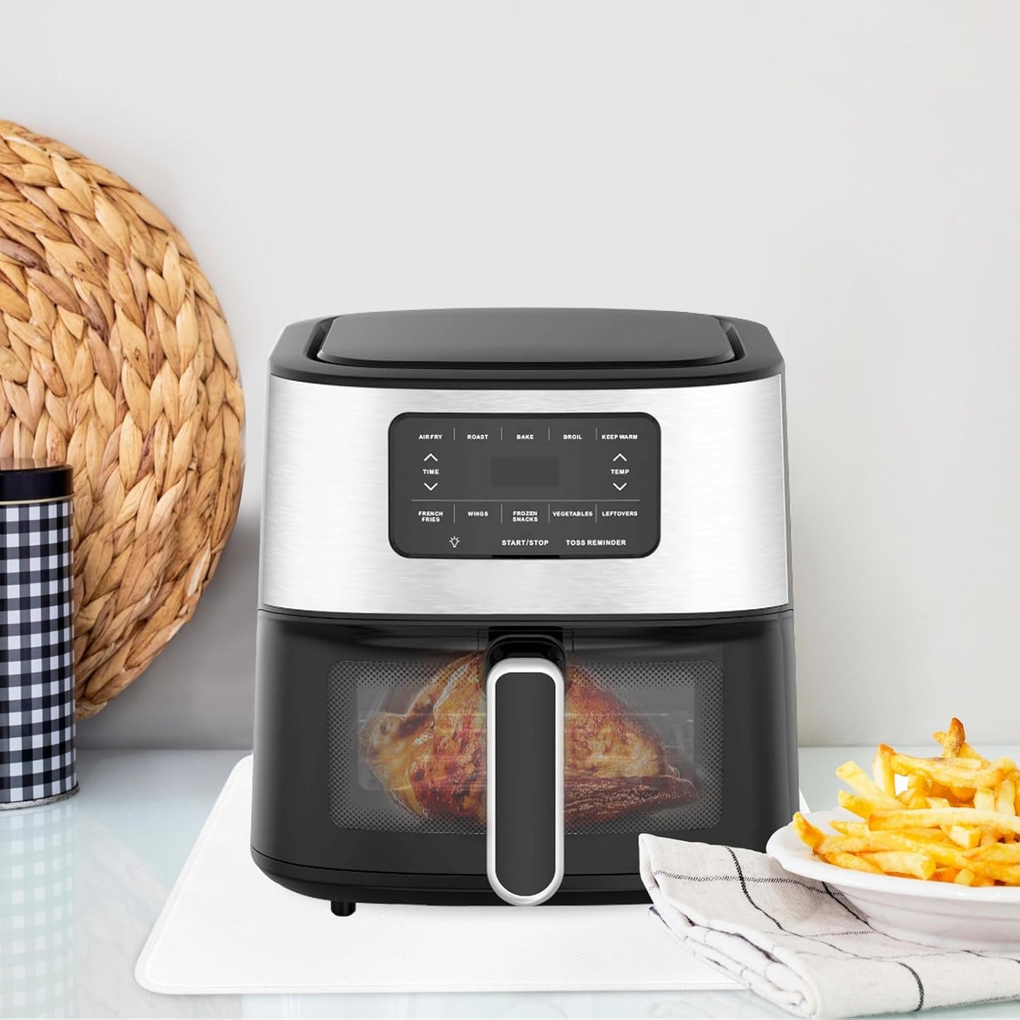 Heat Resistant Mat for Air Fryer, 16 x 24in Countertop Protector, Fireproof Silicone Appliance Slider for Coffee Maker, Toaster, Oven - White