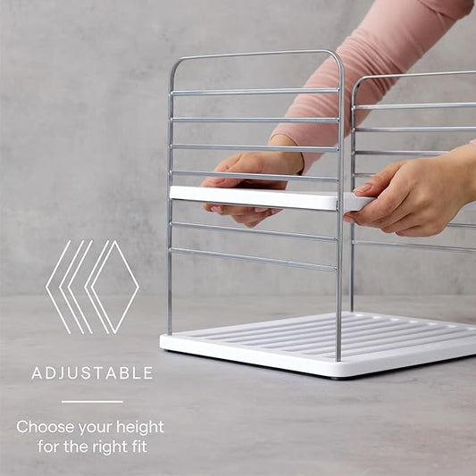 YouCopia UpSpace Cabinet Box Organizer, Adjustable Kitchen Pantry Shelf for Plastic Wrap and Foil Storage, Large Premium Edition