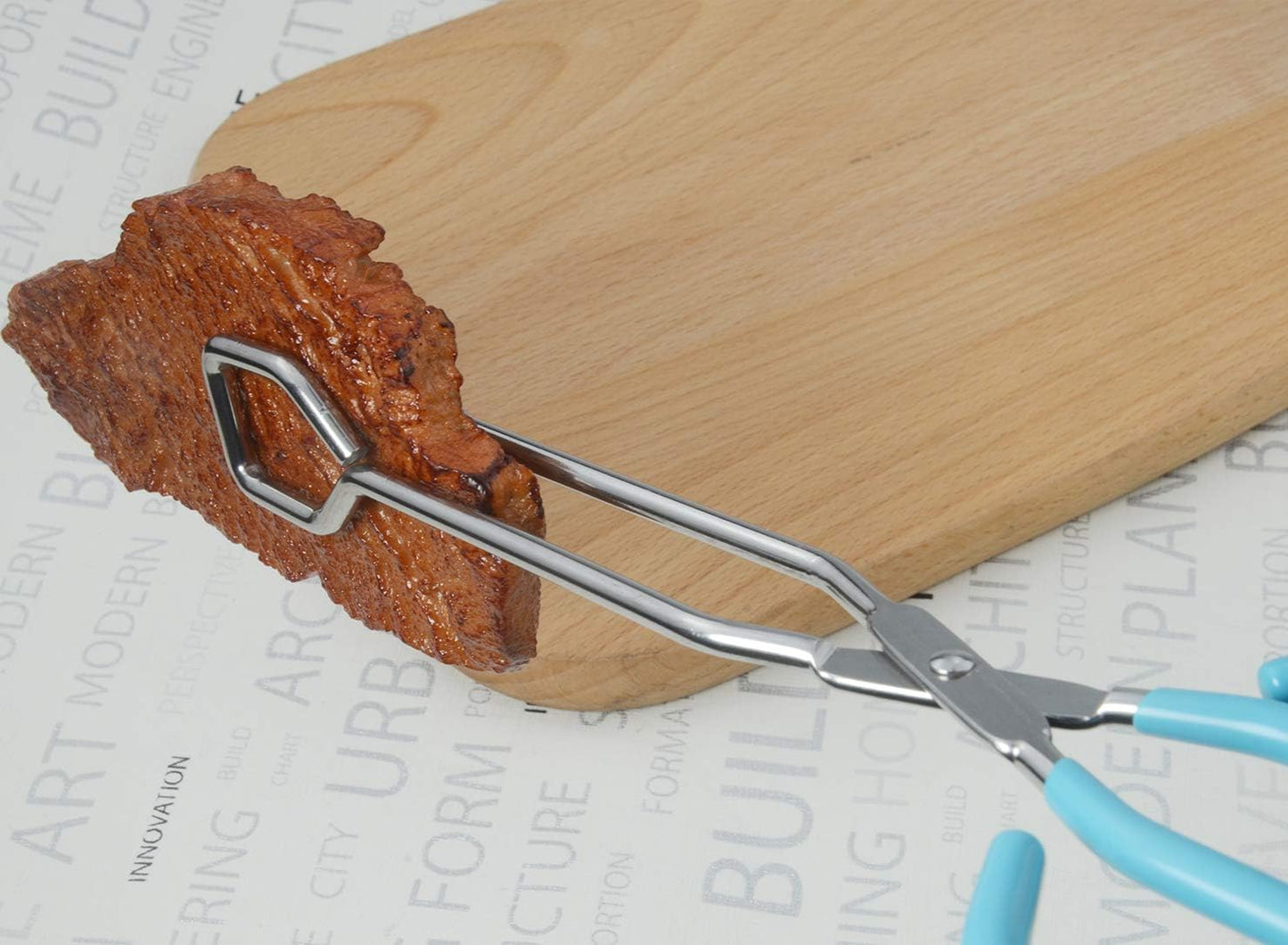 Scissor Cooking Tongs 10 Inches Stainless Steel Wire Tongs, Set of 2