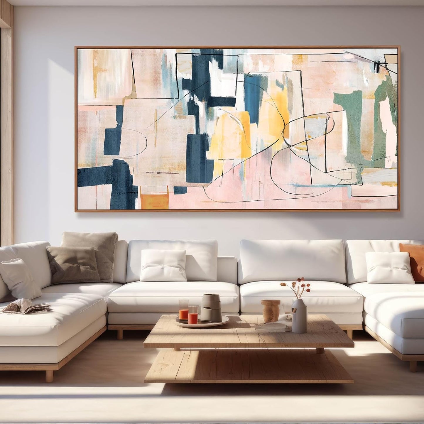 Abstract Wall Decor Modern Oversized Wall Art Black Line Wall Poster Printing 36"x70" Wall Decorations for Bedroom Office