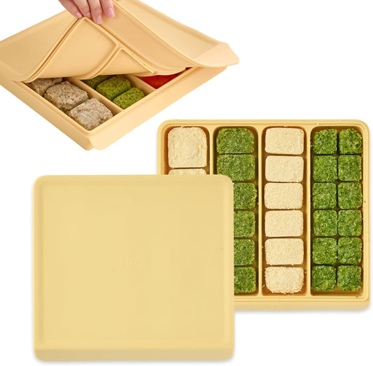 Silicone Baby Food Storage Container with Lid - 26.4oz Freezer Safe Stackable Meal Prep Containers for Baby Puree, Homemade Food & Snacks - BPA Free, Microwave & Dishwasher Safe