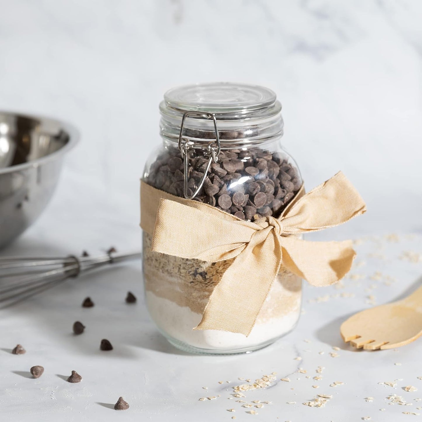 Galashield Glass Jars with Lids Food Storage Jars with Airtight Lids Leak Proof Glass Canisters Kitchen [50 oz]