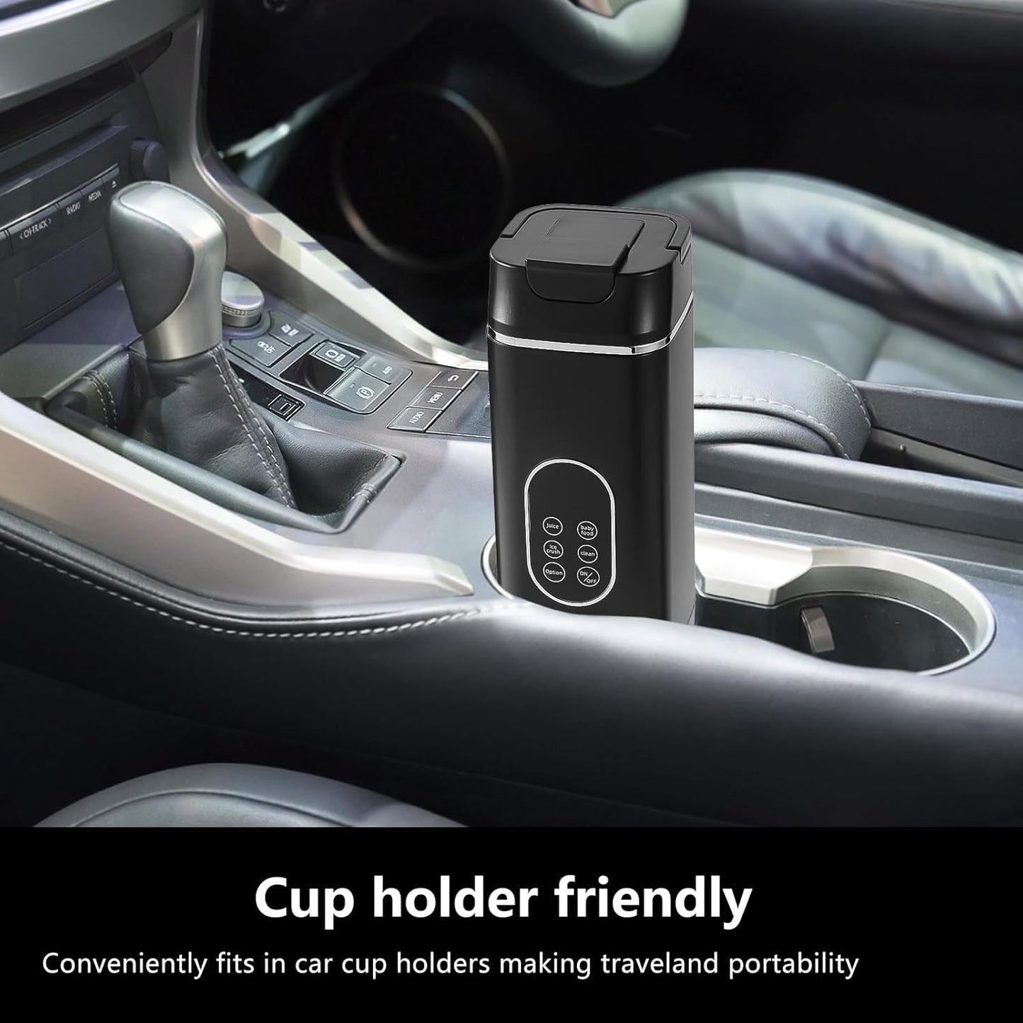 Portable Personal Blender with 12 Stainless Steel Blades – USB Rechargeable for Smoothie Shakes,14 Oz/420ML Cup and Extra Handle Lid, for Travel Sports Gym (Black)