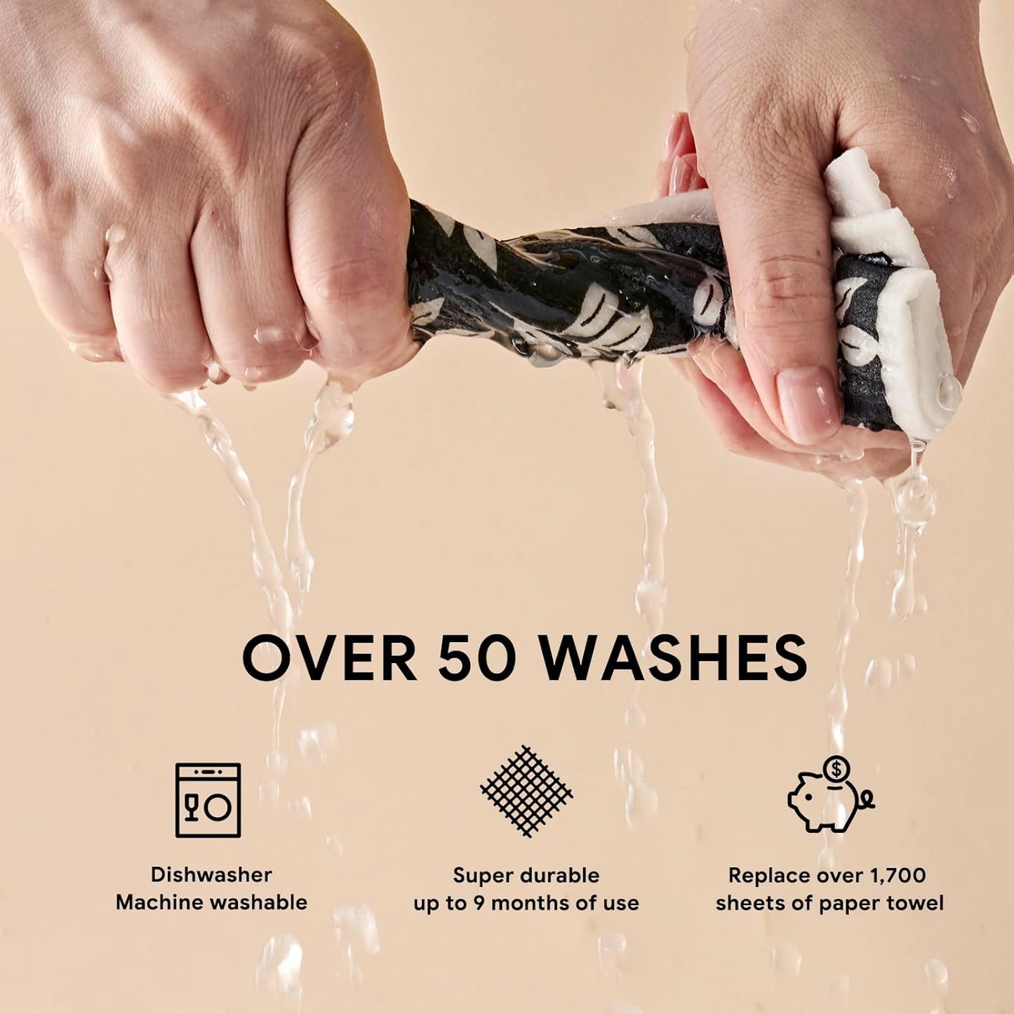 RECYCO Swedish Dishcloths for Kitchen | 5 Pack Mystic Meadows Washable Dish Rags | Cellulose Reusable Cleaning Paper Towels | Absorbent Counter Dish Cloth Sponge Kitchen Wipes, 8" L x 7" W