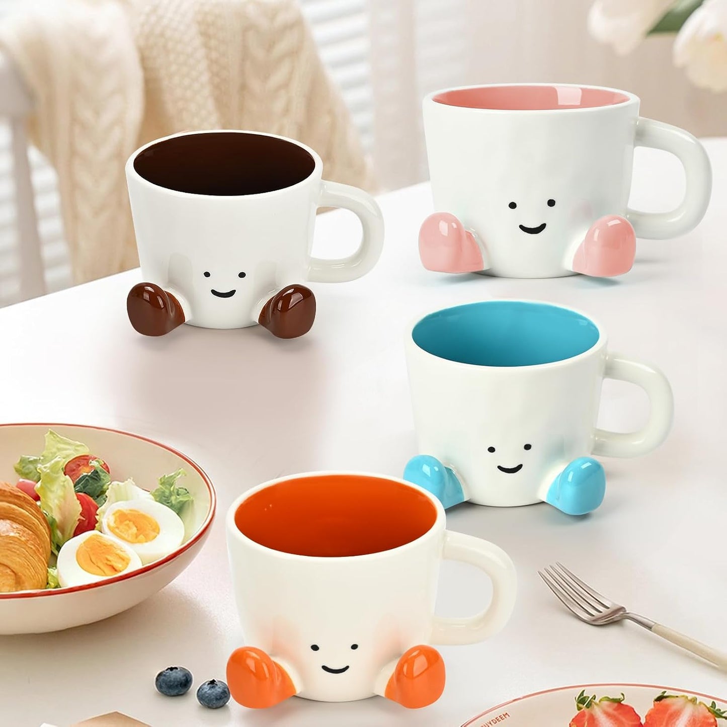 Coffee Mugs,Cute funny Mug For Women, 12.8oz/380ml Unique Ceramic Coffee Tea Cups, Office Mug Gift (chocolate)