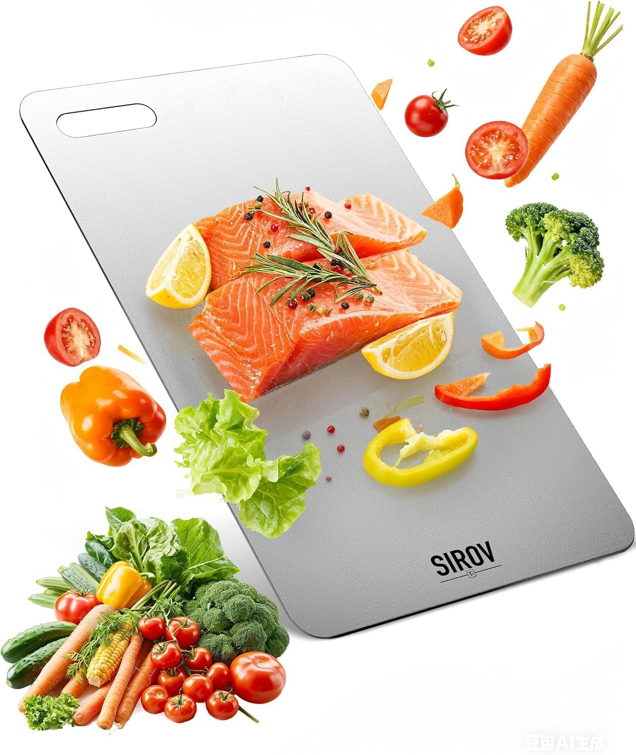 Titanium Cutting Board, 100% Pure Titanium Cutting Boards For Kitchen, Best Non Toxic titanium chopping board, Dishwasher safe, Hygiene and Durability for Meat, Fruit, and Vegetables (12.5L*8W)