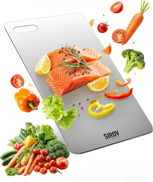 Titanium Cutting Board, 100% Pure Titanium Cutting Boards For Kitchen, Best Non Toxic titanium chopping board, Dishwasher safe, Hygiene and Durability for Meat, Fruit, and Vegetables (12.5L*8W)