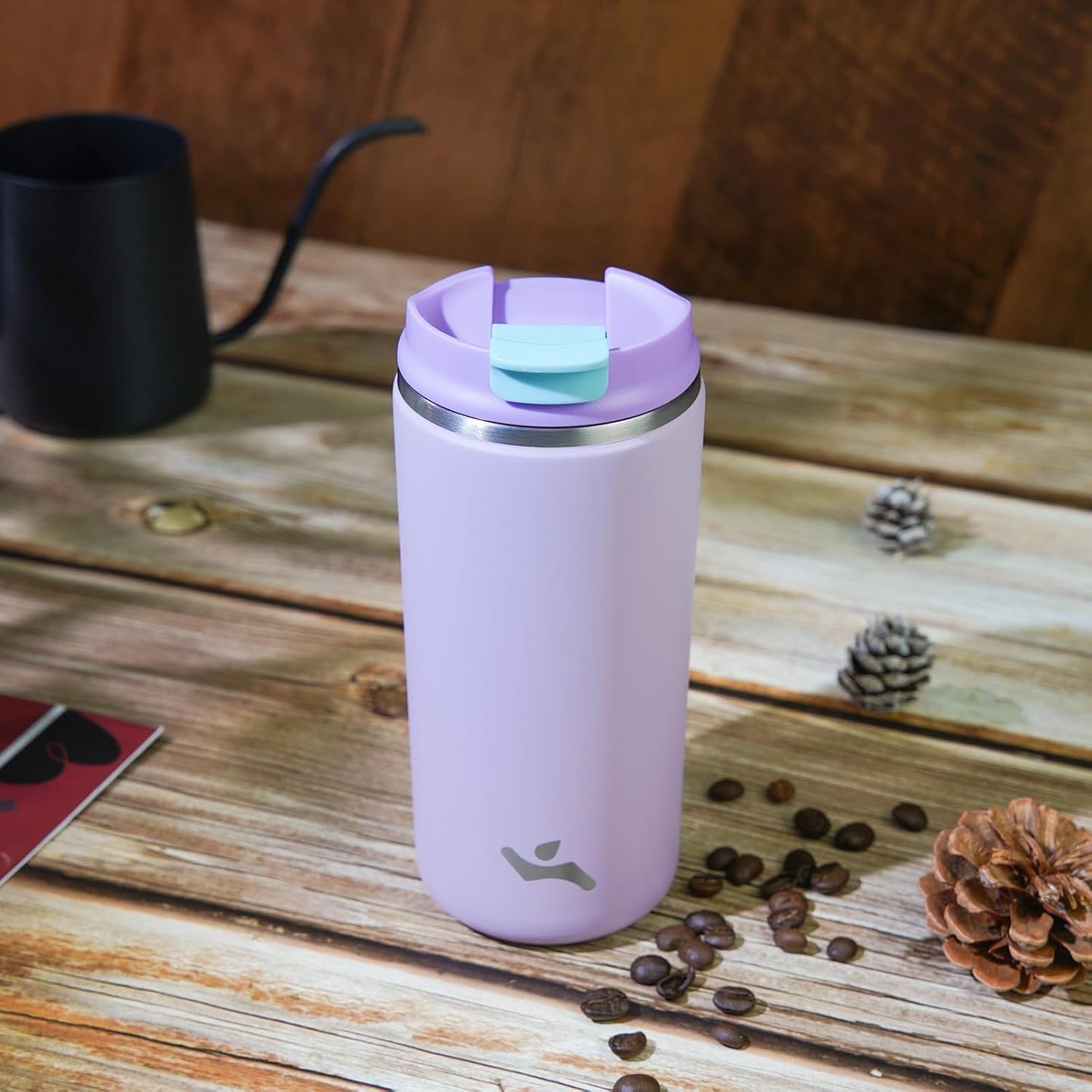 Tumbler with Lid, 12 oz Travel Coffee Mug Double Wall Vacuum Stainless Steel Thermal Metal Cup Insulated Water Bottle,Lavender