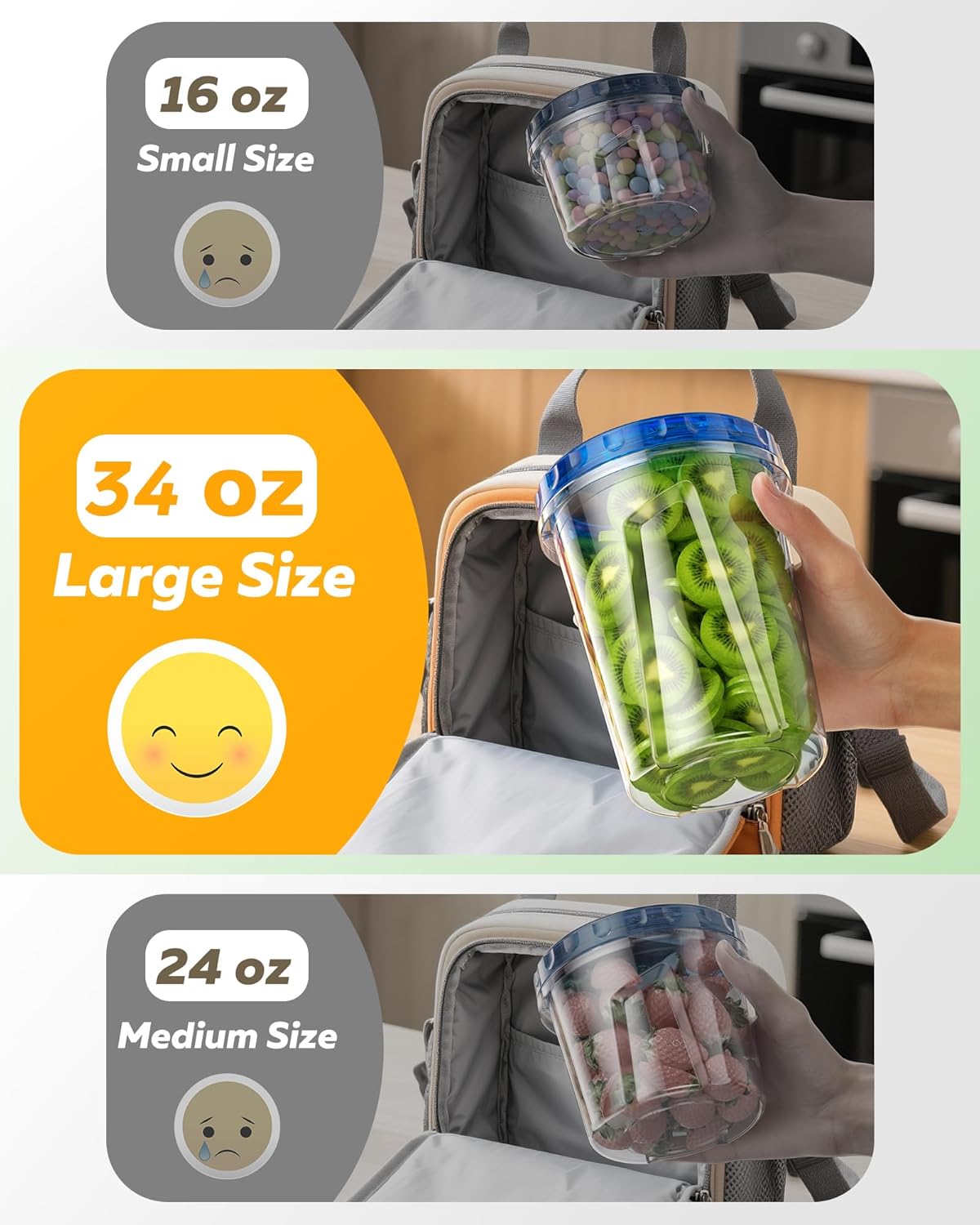 12 Pack-34 oz Freezer Storage Containers, Plastic Food Storage Containers with Twist Top Lids, BPA Free and Reusable Soup Containers with Lids, Leakproof/Microwave/Dishwasher Safe