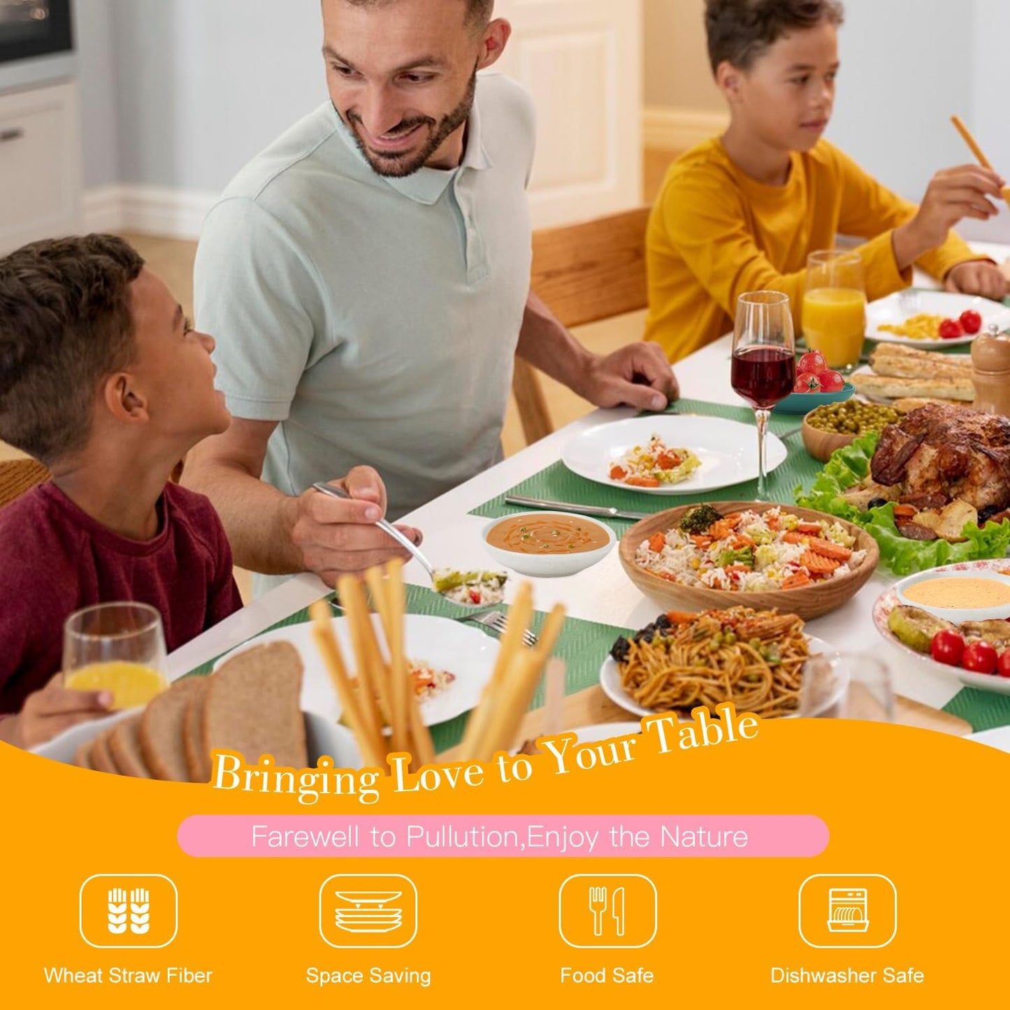 Plastic Dipping Set of 8 - 4 inch Wheat Straw Plates, Soy Sauce Dish, Dipping Bowls, Mini Appetizer Plates for Side Dishes, Condiment, BBQ and Party Dinner - White