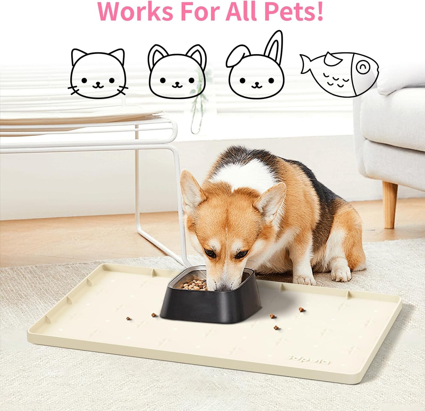 Sdpeia Under Sink Mat 22"×14" – Waterproof Silicone Cabinet Liner & Sink Protector for Kitchen & Bathroom, Multi-Purpose Organizers Tray for Pets, Laundry, Cat Litter Mat