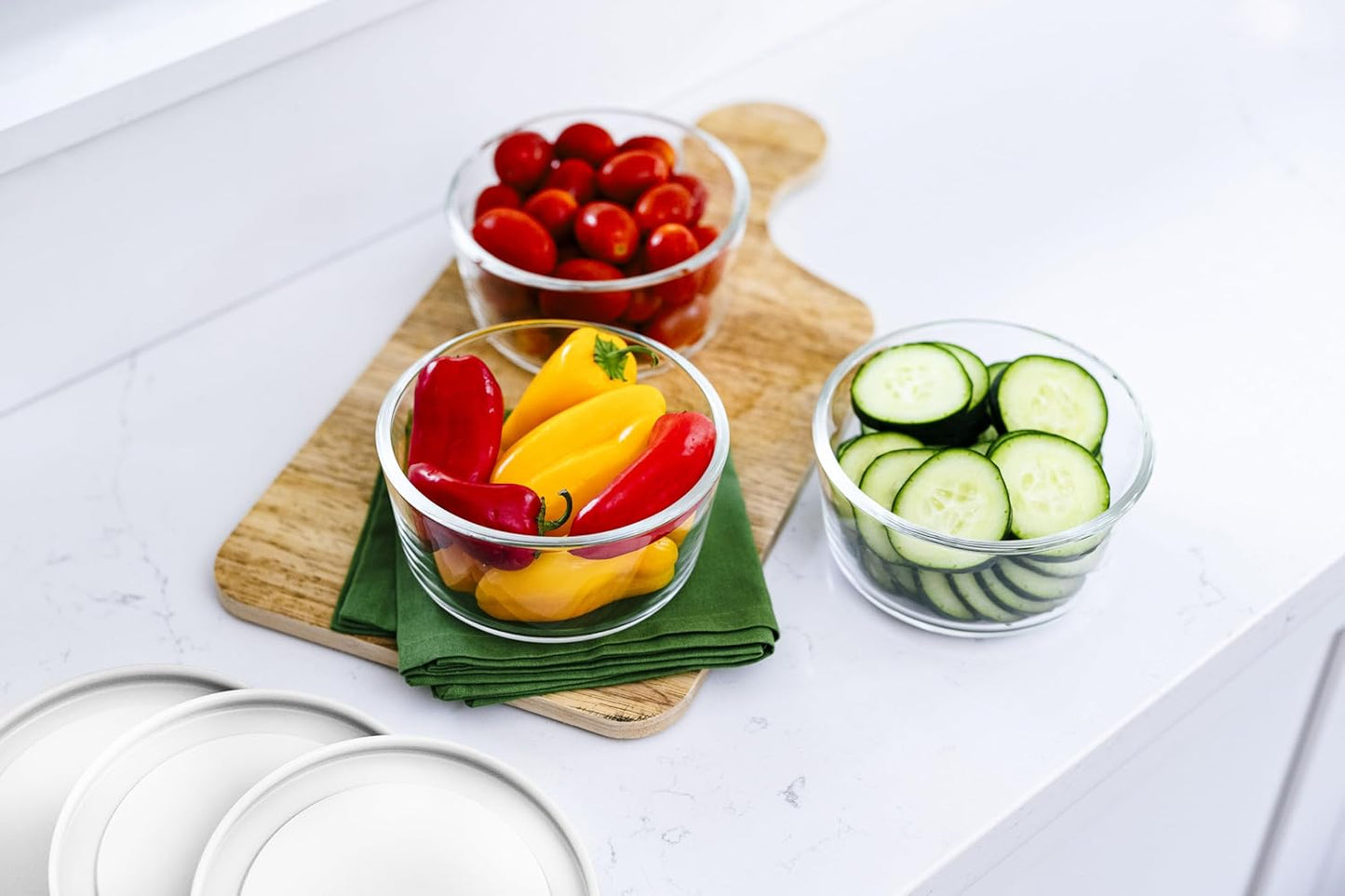 DURA LIVING 12-Piece Glass Food Storage Containers Set (6 Containers + 6 BPA-Free Lids) | 2-Cup, Leakproof | Microwave, Freezer, Oven & Dishwasher Safe | Ideal for Meal Prep & Pantry Organization