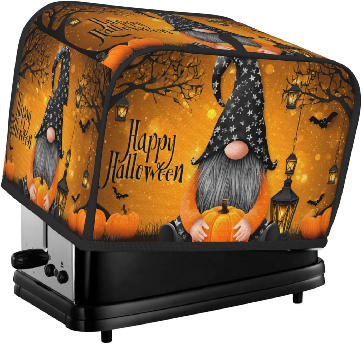 Toaster Cover 2 Slice Pumpkin Gnome Halloween Night Kitchen Small Appliance Covers with Pockets Dust and Fingerprint Protection