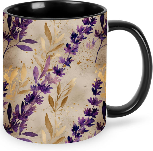 FyLybois Floral Coffee Mug Ceramic Coffee Cup with Handle Microwave Safe for Home or Office Gifts for Women and Men