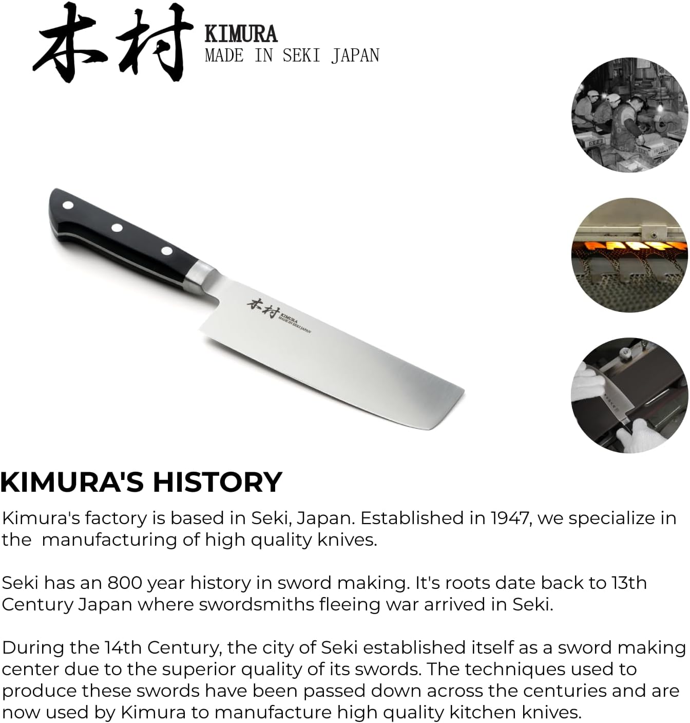 Kimura Nakiri Knife, [Made in Japan], 6.5 inch Professional Chef Knife, Ultra Sharp High Carbon Molybdenum Stainless Steel Kitchen Knives, Chefs Knife with Ergonomic Handle - Japanese Chef's Knife