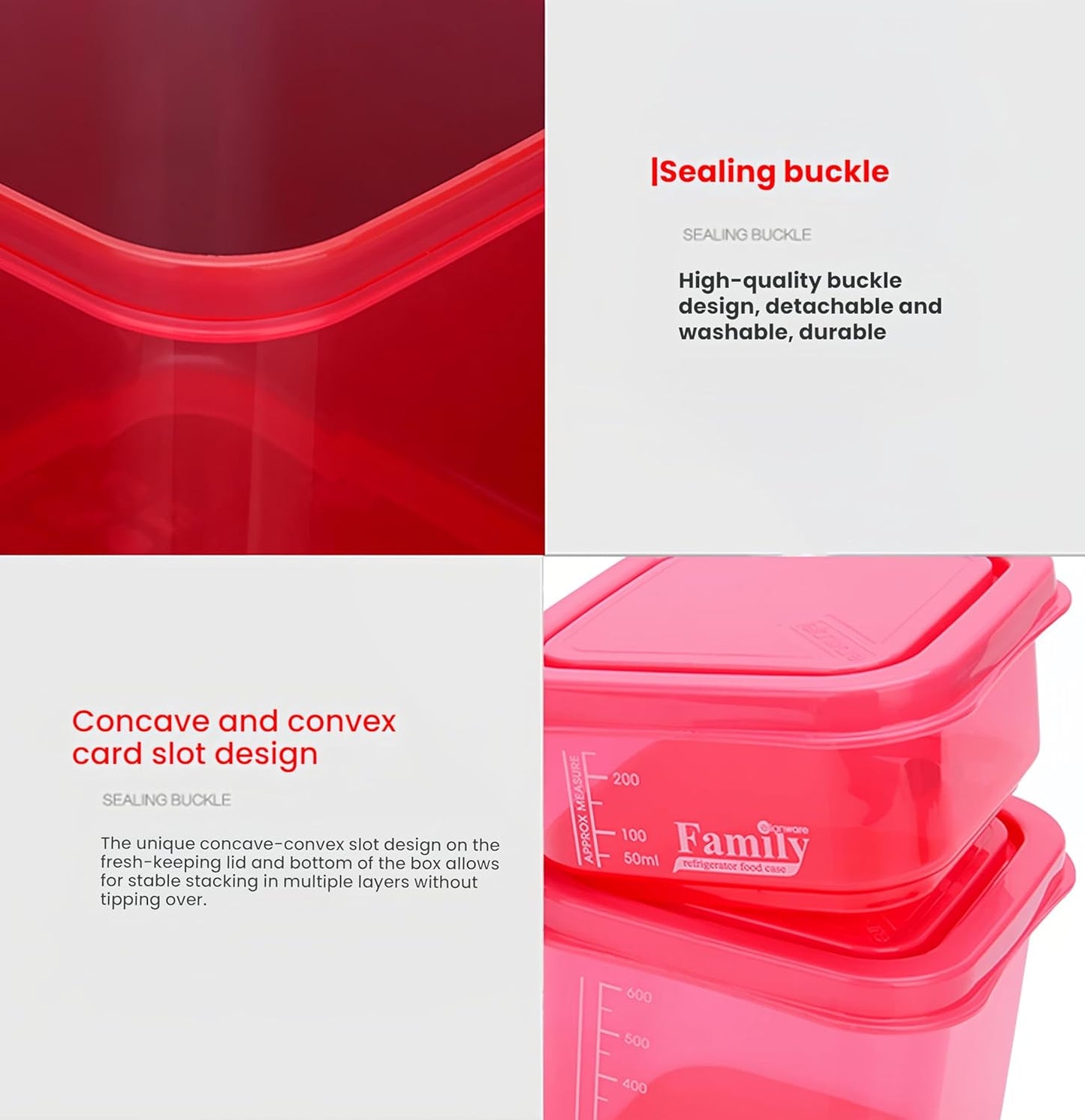 4PCS Family Airtight Food Storage Containers with Lids Set, BPA-Free Food Grade Plastic Stackable Snack Fruit Containers,Leak-proof Kitchen Pantry Organizers for Pasta, Nuts, Dry Goods (Blue)